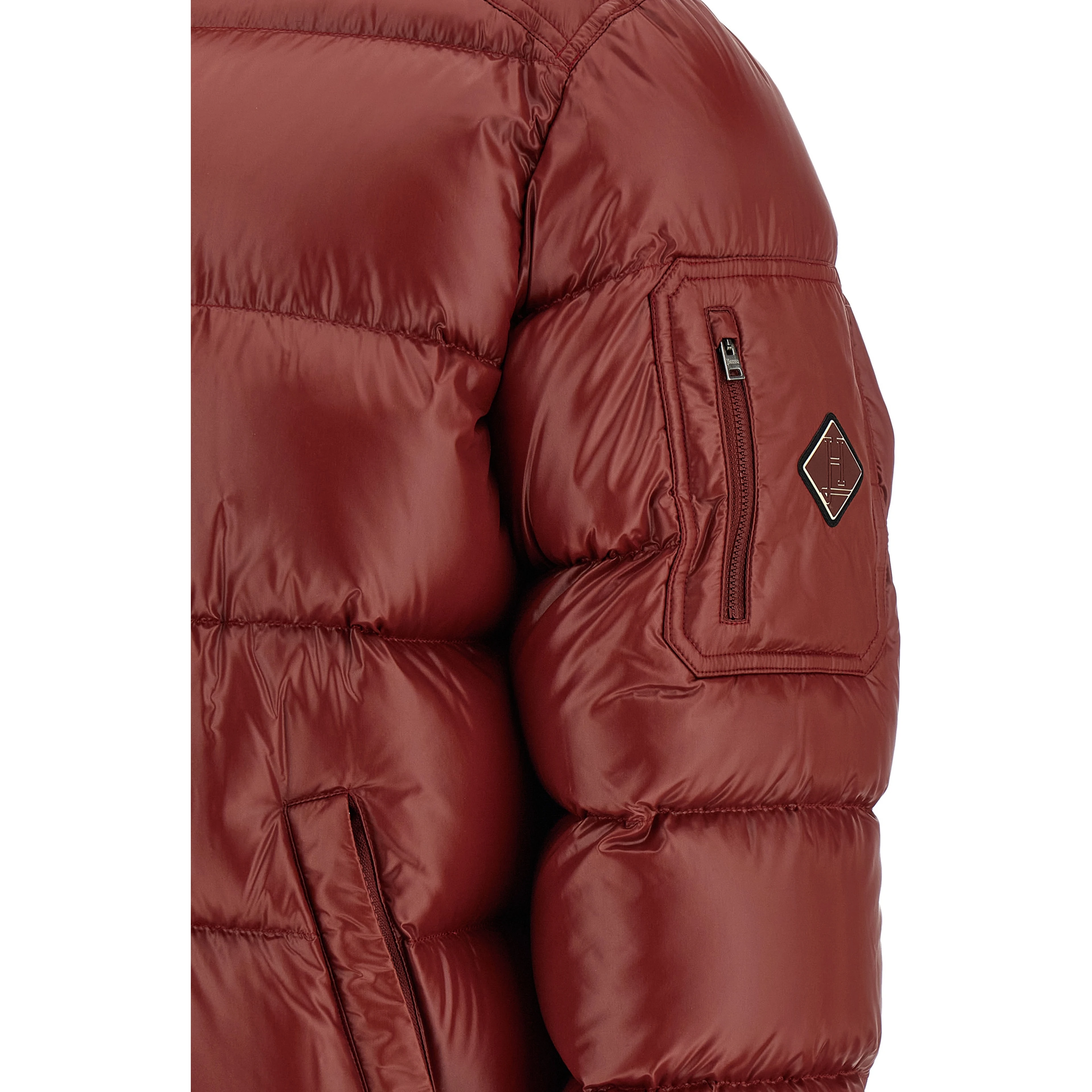Bordeaux Polyamide Full-Length Jacket