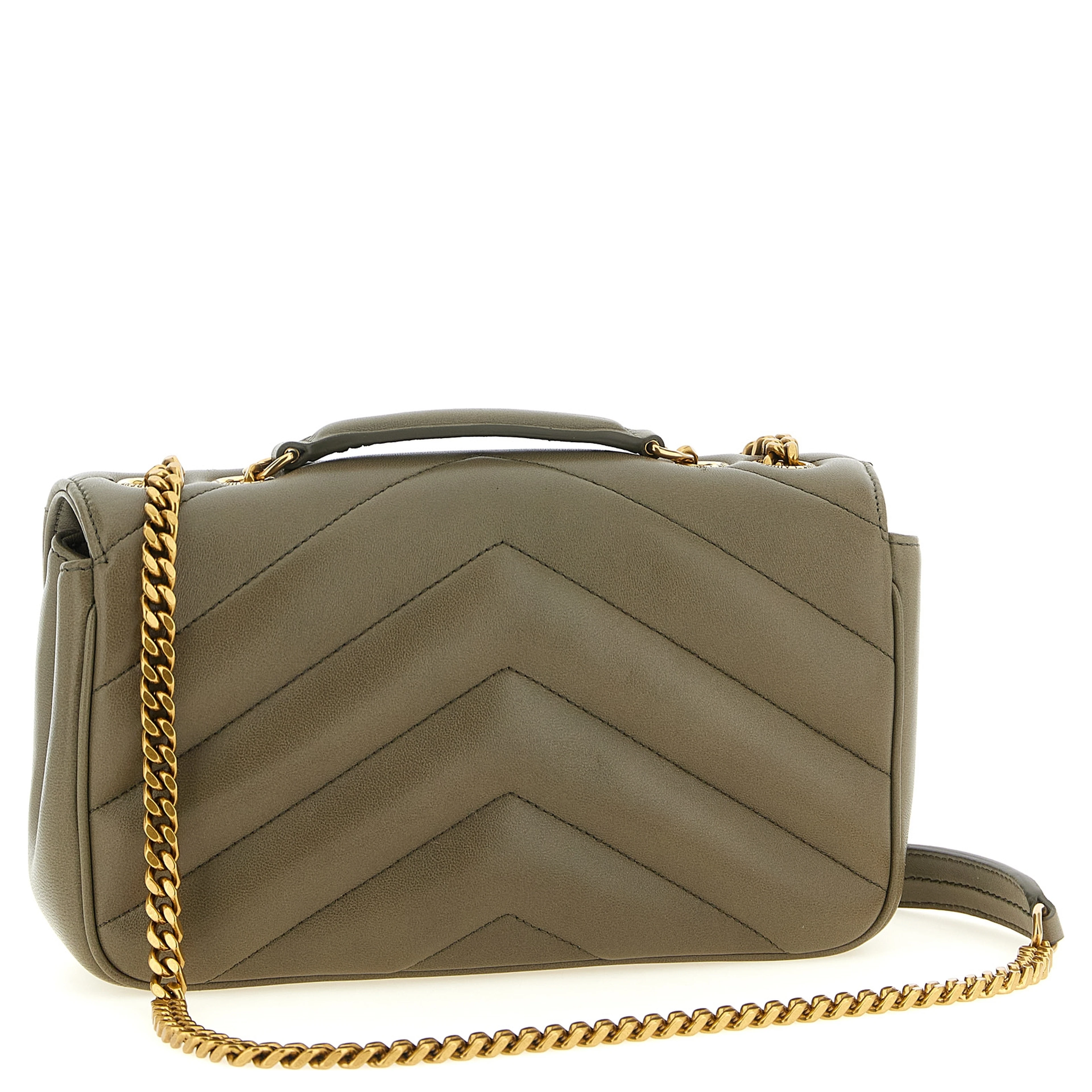 Bicolor Lamb Leather Shoulder Bag
