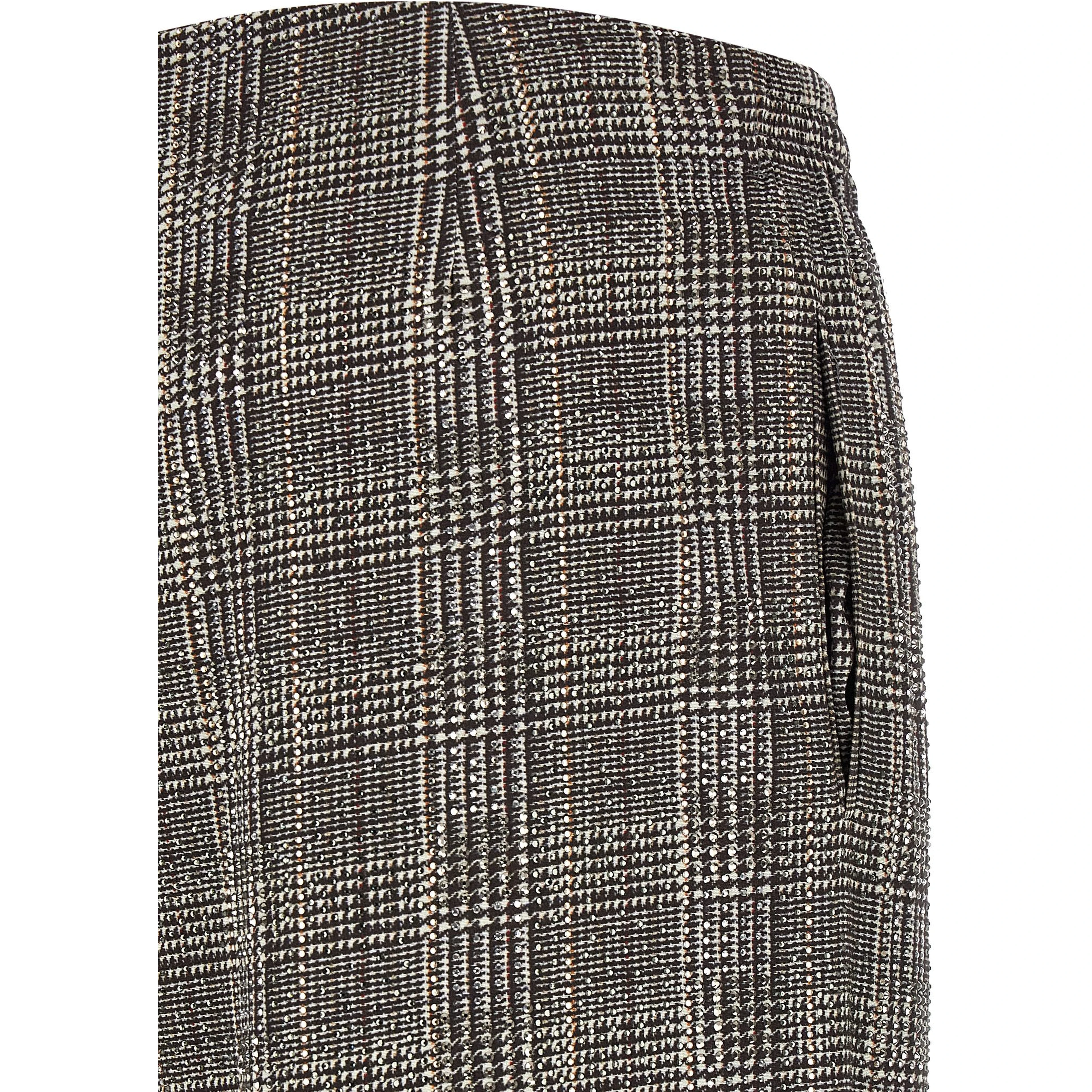 Gray Viscose Casual Pants