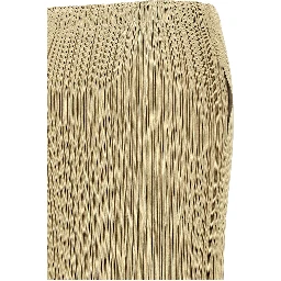 Beige Polyester Midi Skirt