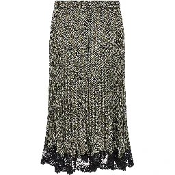 Multicolor Polyester Midi Skirt