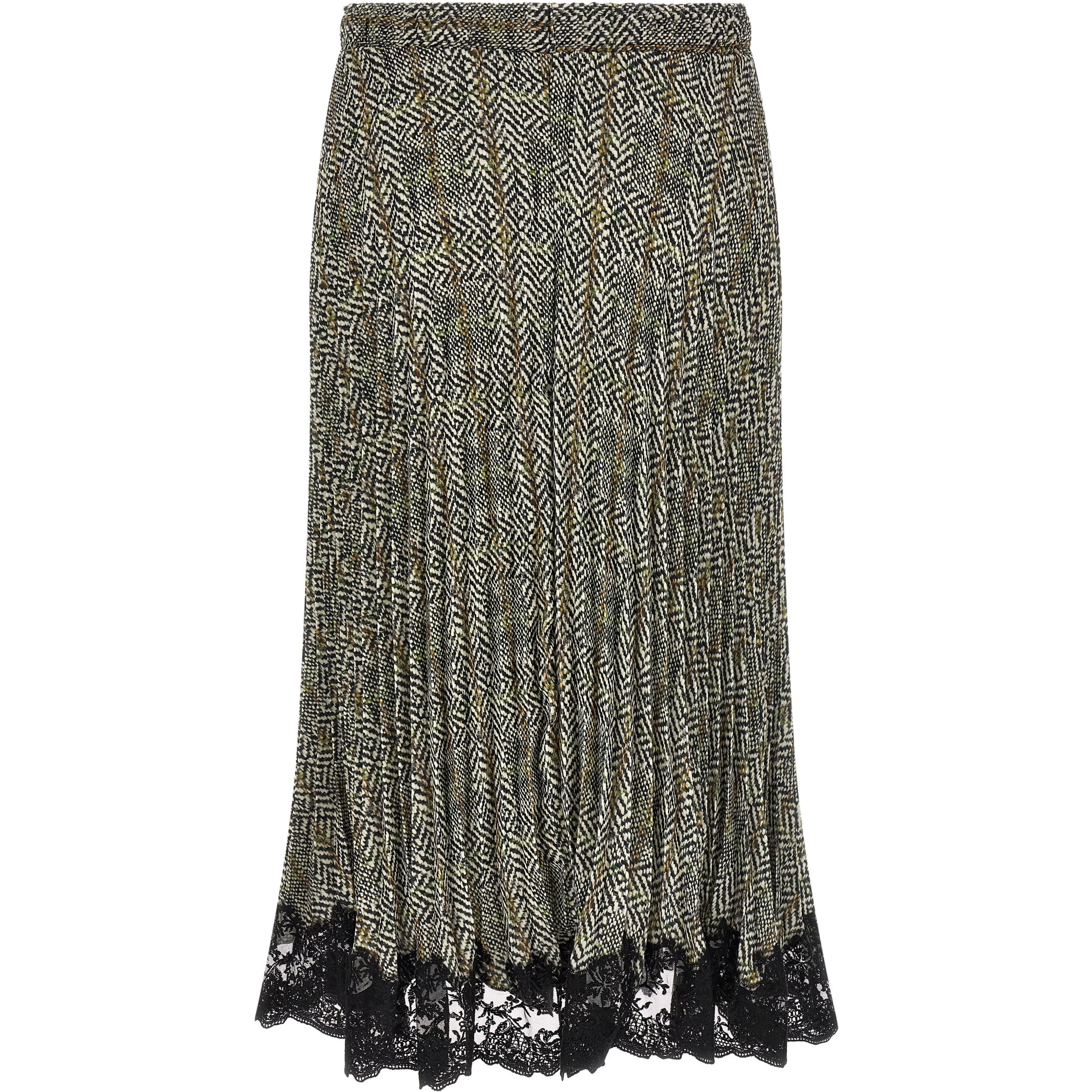 Multicolor Polyester Midi Skirt