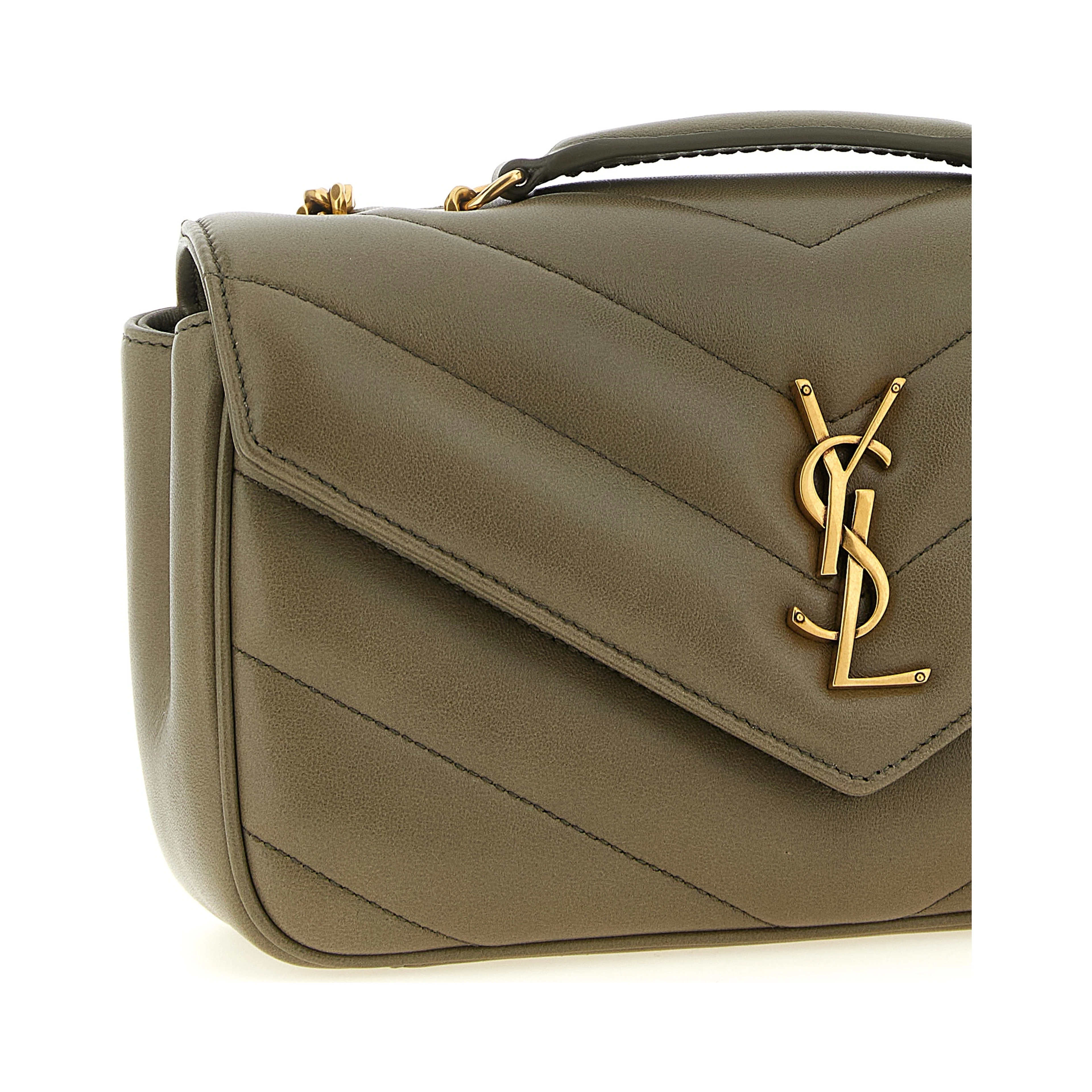 Bicolor Lamb Leather Shoulder Bag