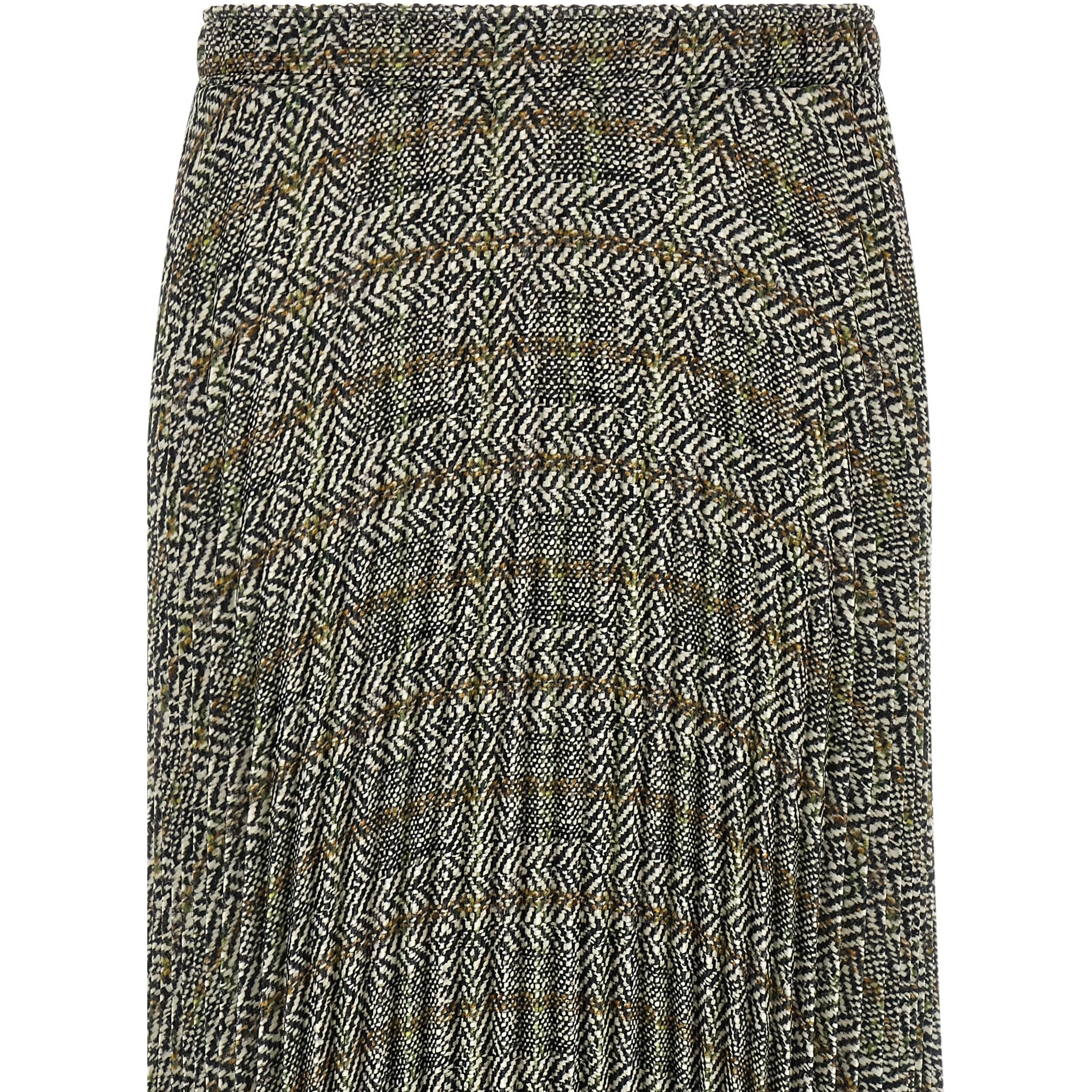 Multicolor Polyester Midi Skirt
