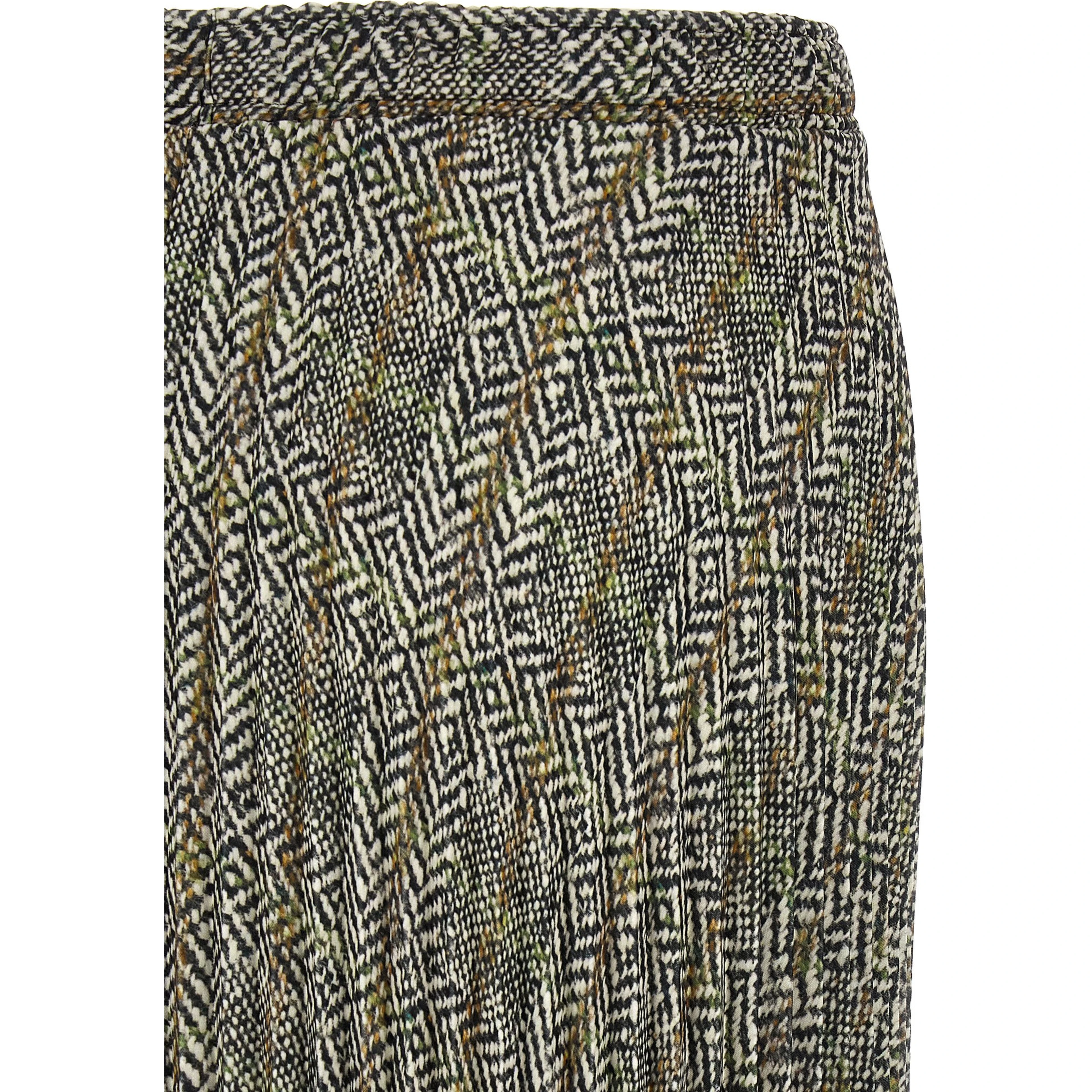Multicolor Polyester Midi Skirt
