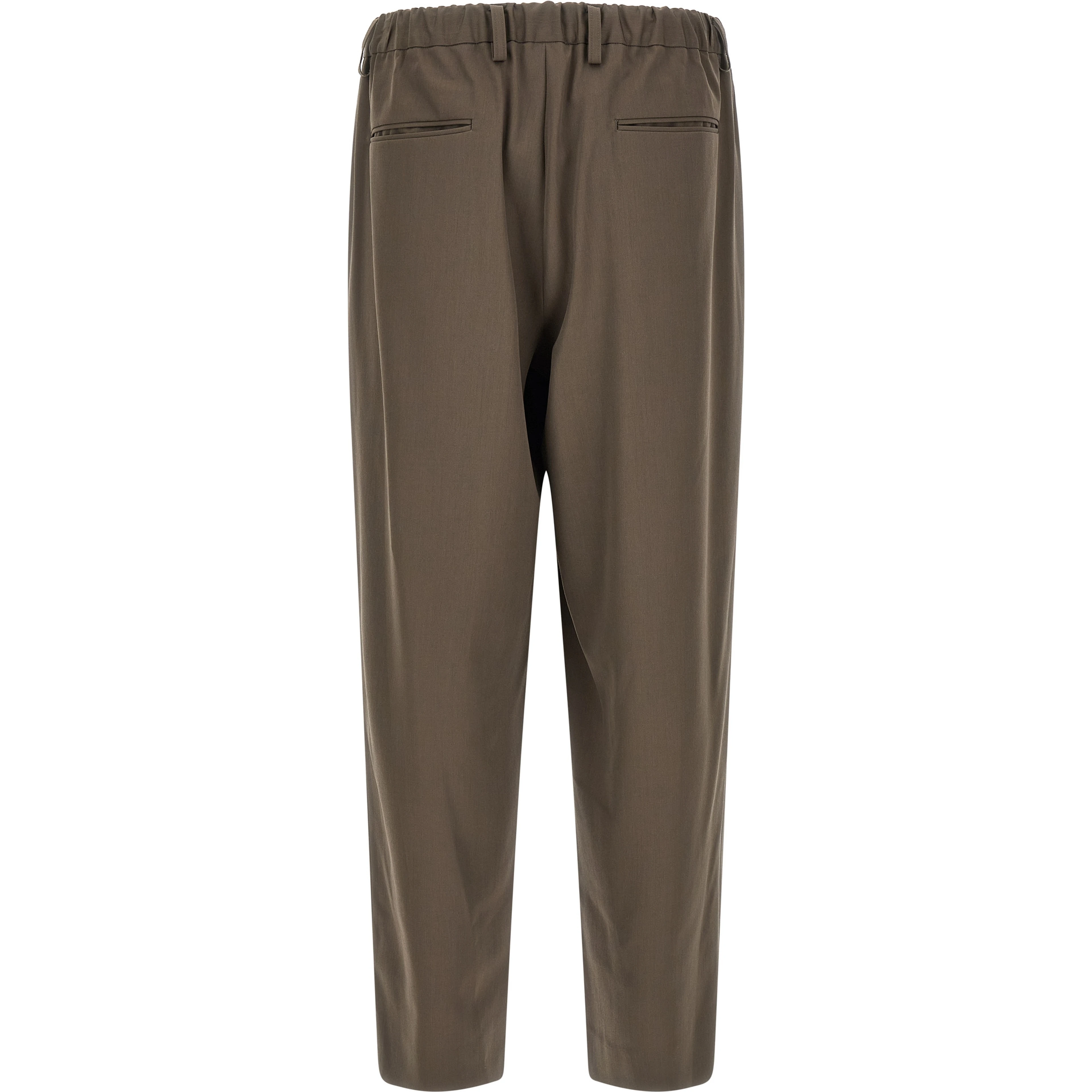 Brown Wool Casual Pants
