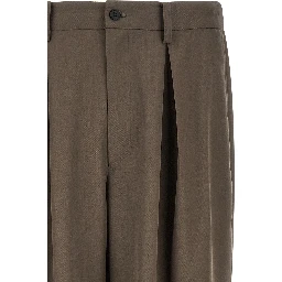 Brown Wool Casual Pants