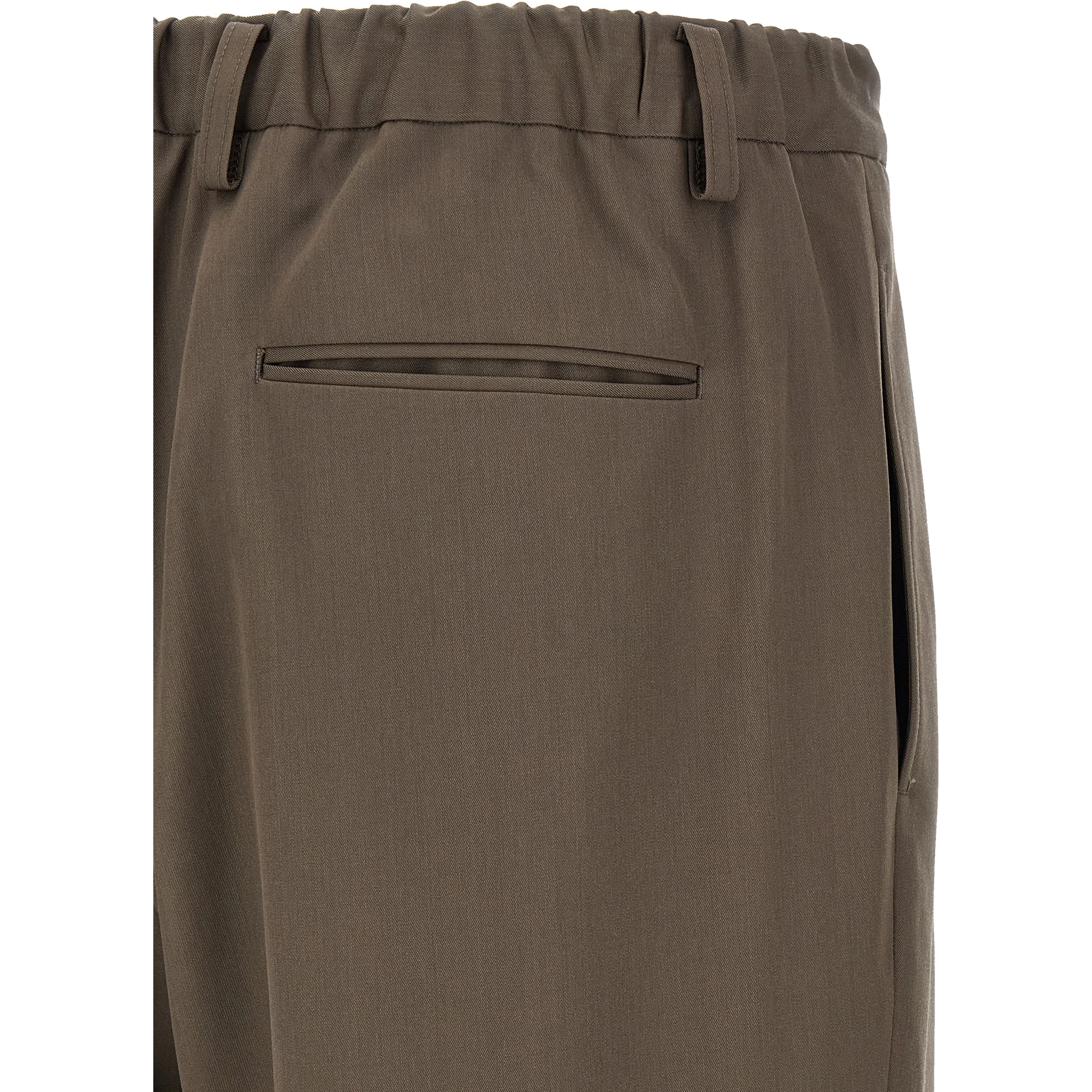 Brown Wool Casual Pants