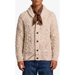 Braided wool cardigan