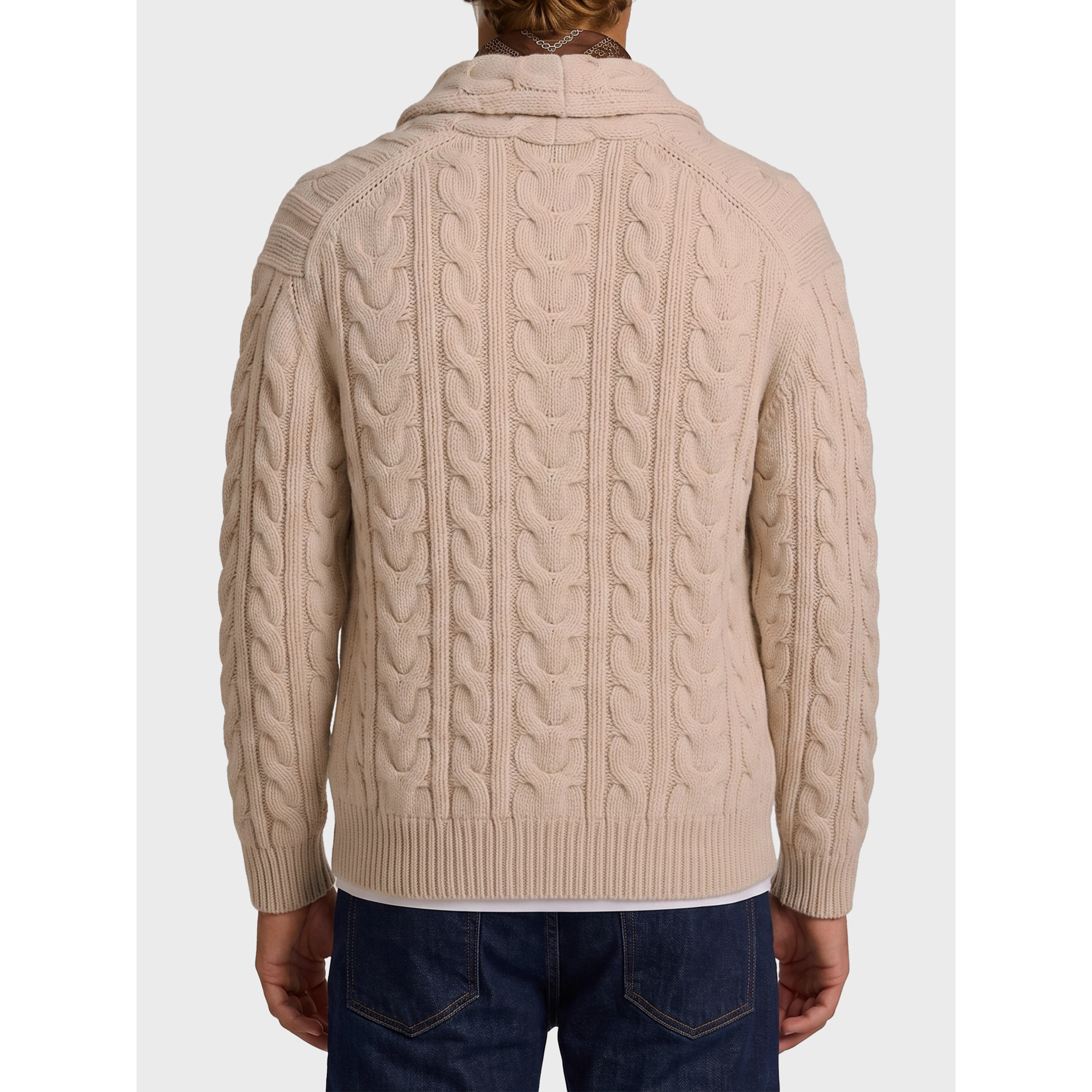 Braided wool cardigan