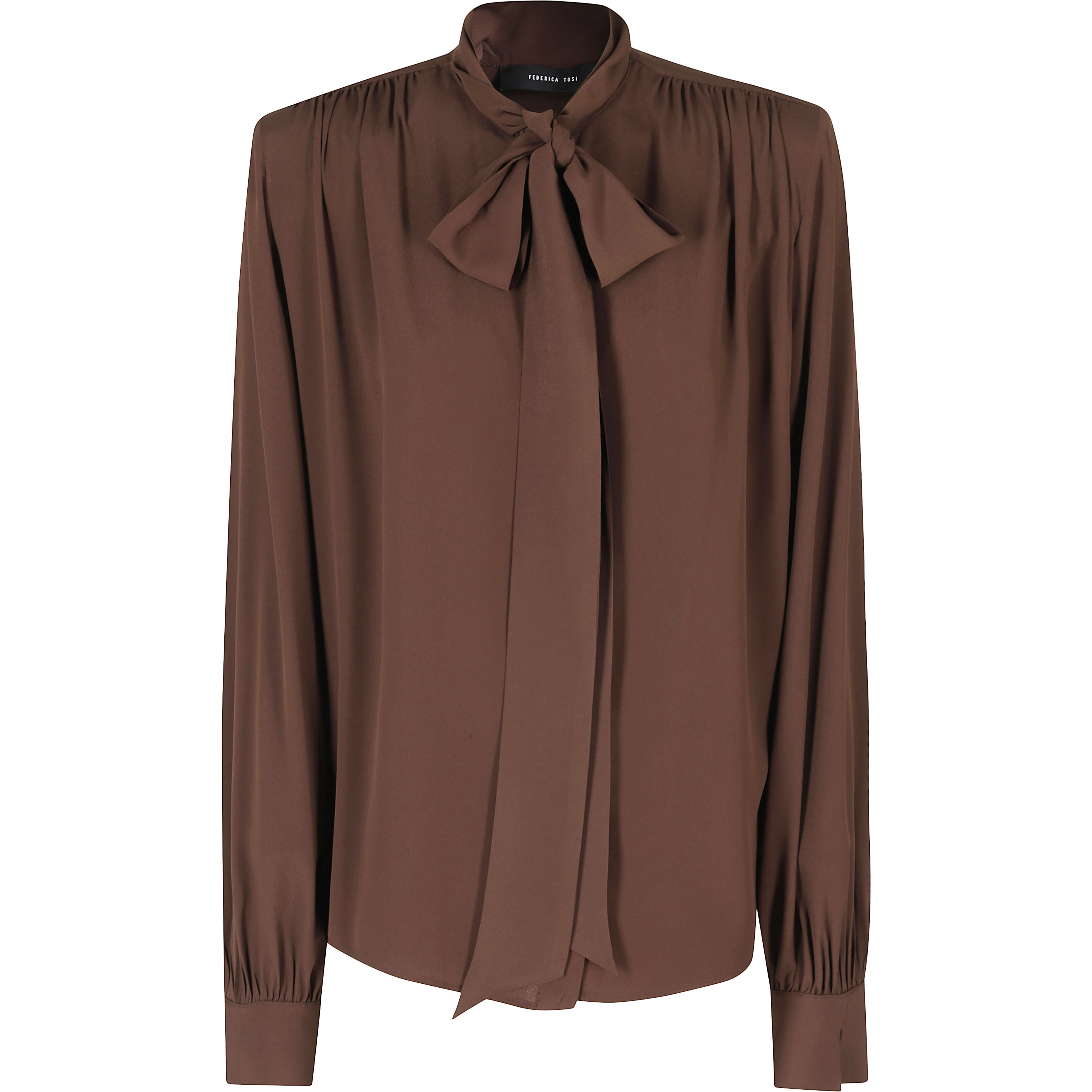 BLUSA COLLO CON FIOCCO  MISTO SETA