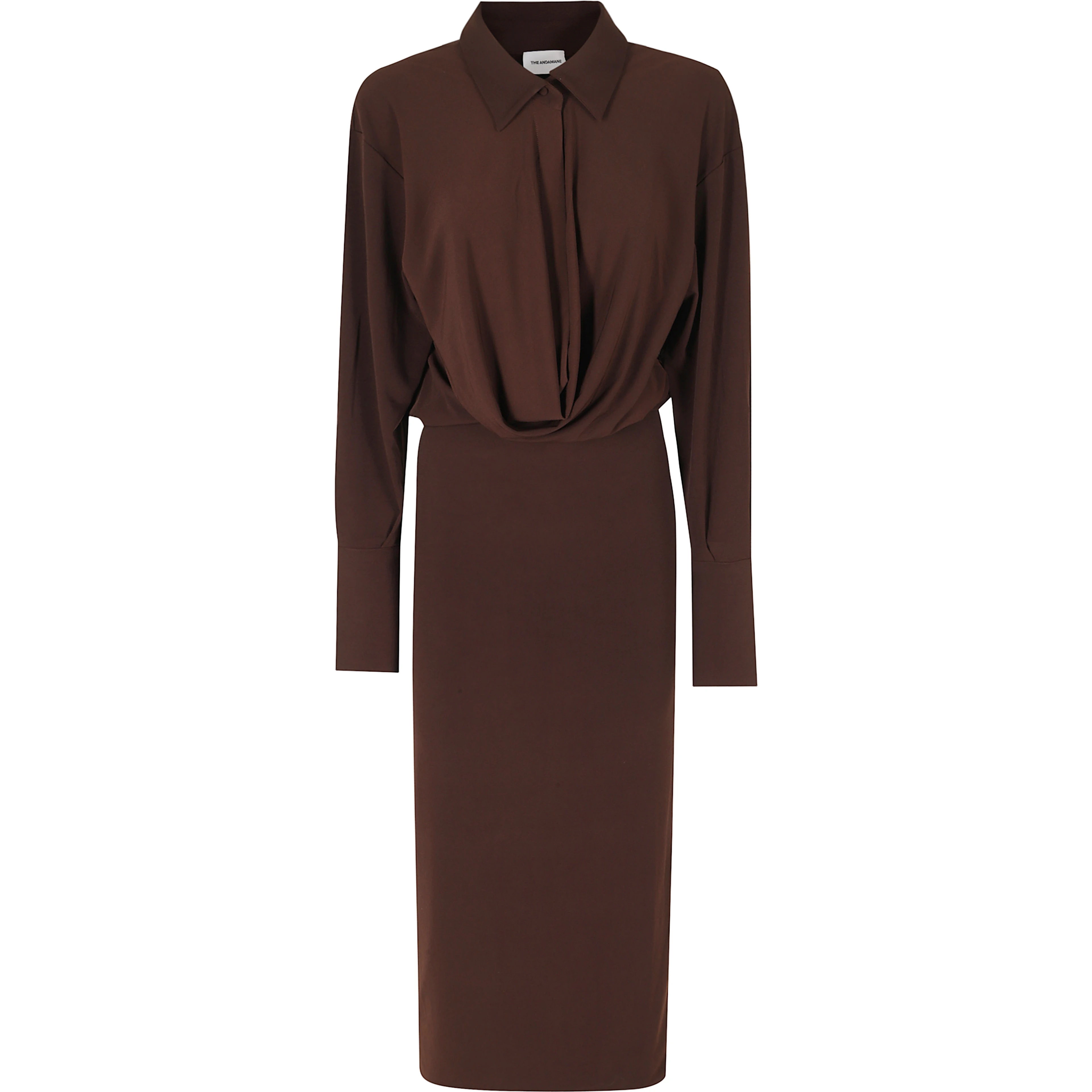 LILIA MIDI DRESS DEEP V COLLAR MIDI DRESS