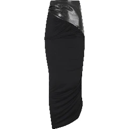 URSULA SKIRT VEGAN LEATHER DETAILED DRAPED MIDI