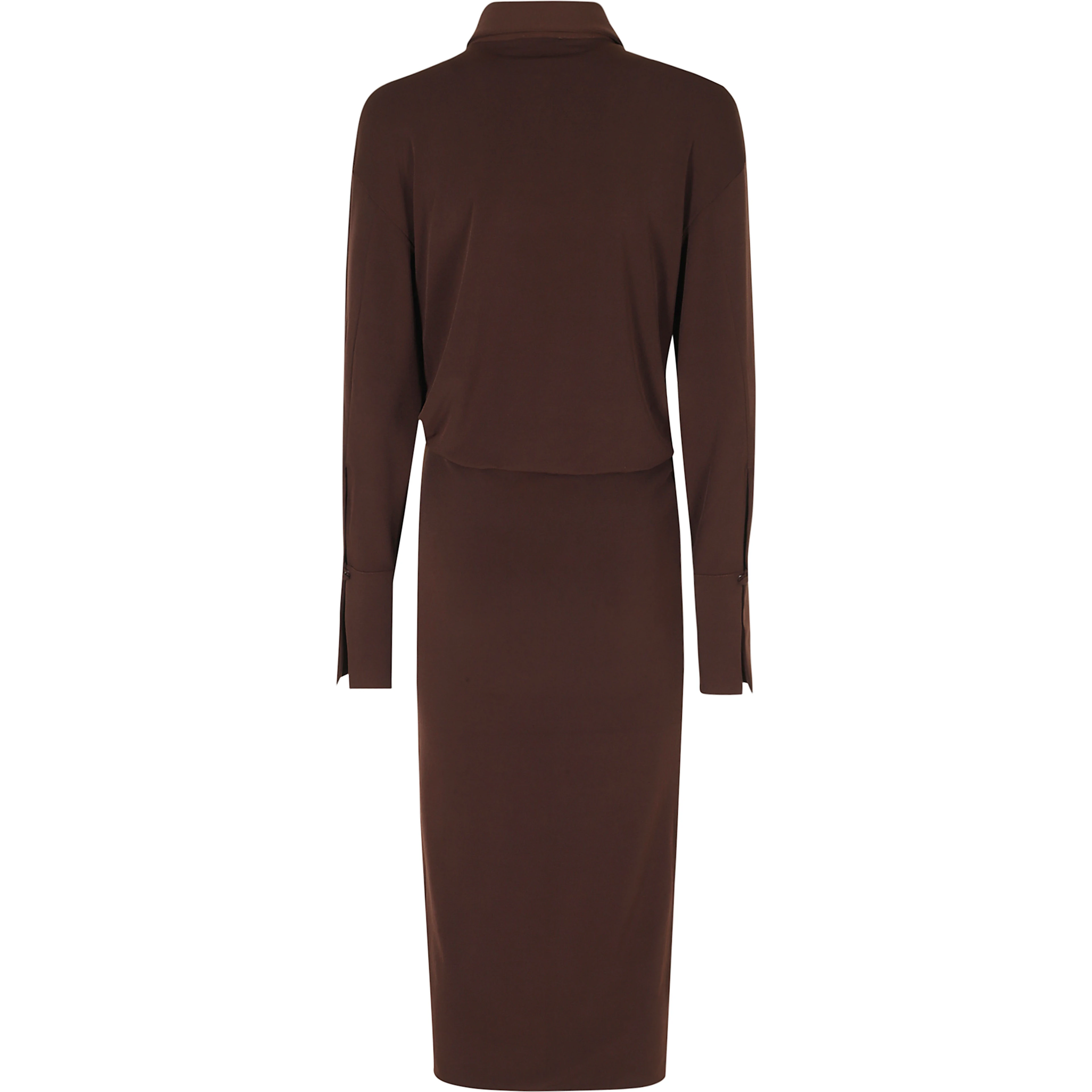 LILIA MIDI DRESS DEEP V COLLAR MIDI DRESS