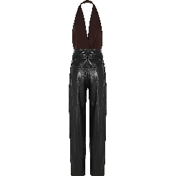 ASTRAL VEGAN LEATHER DETAILED JUMPSUIT