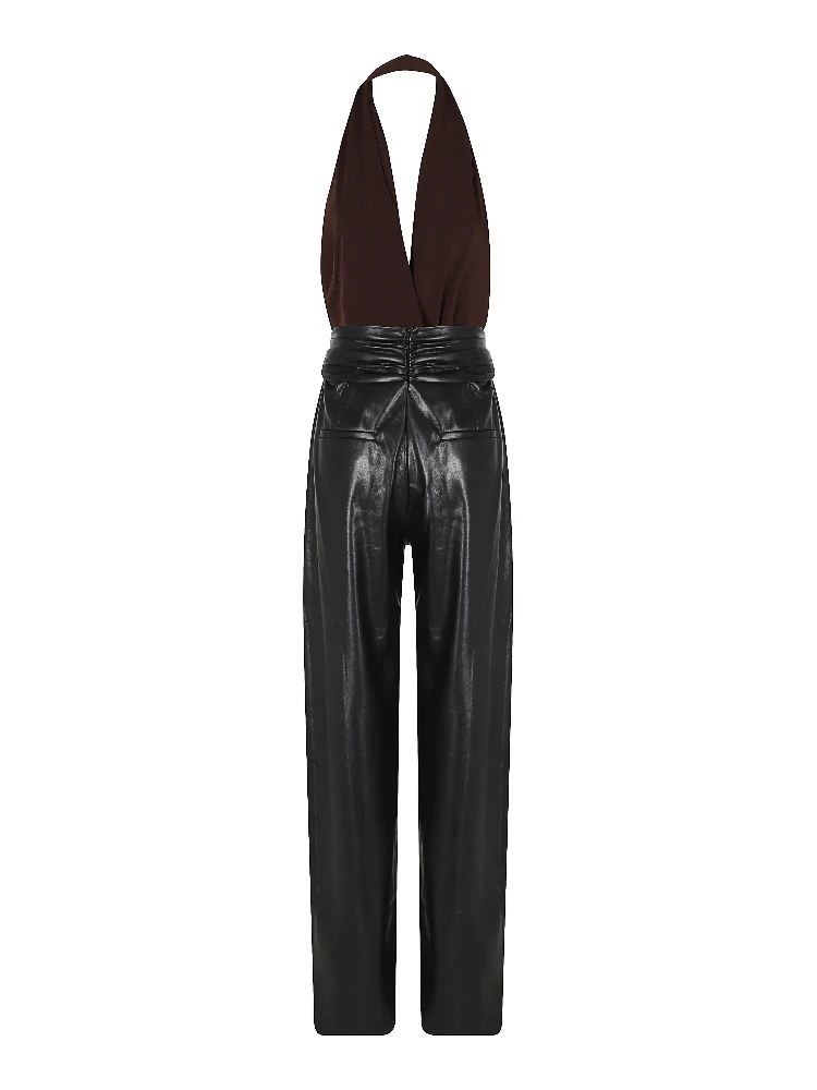 ASTRAL VEGAN LEATHER DETAILED JUMPSUIT alternative