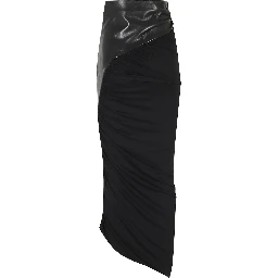 URSULA SKIRT VEGAN LEATHER DETAILED DRAPED MIDI