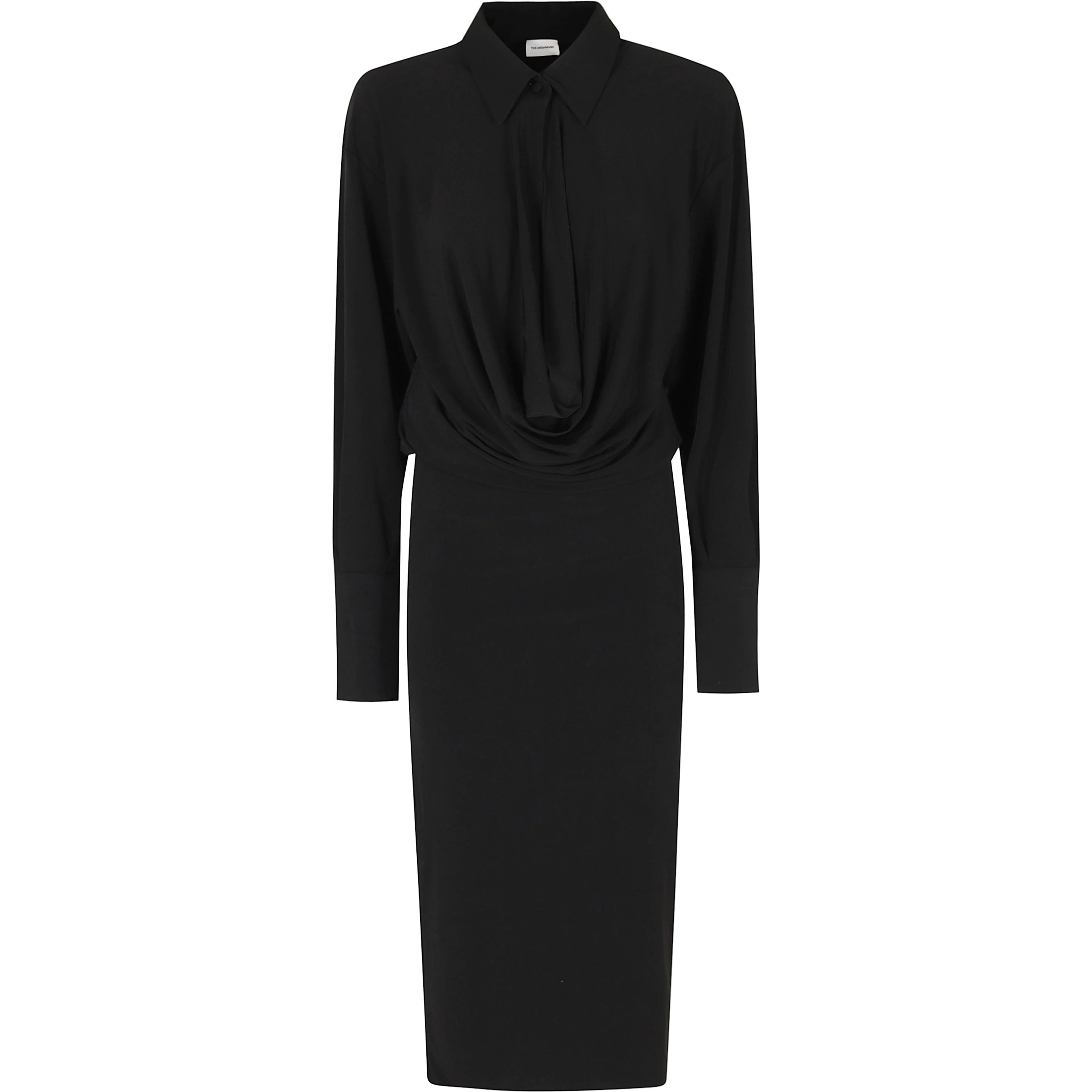 LILIA MIDI DRESS DEEP V COLLAR MIDI DRESS