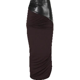URSULA SKIRT VEGAN LEATHER DETAILED DRAPED MIDI