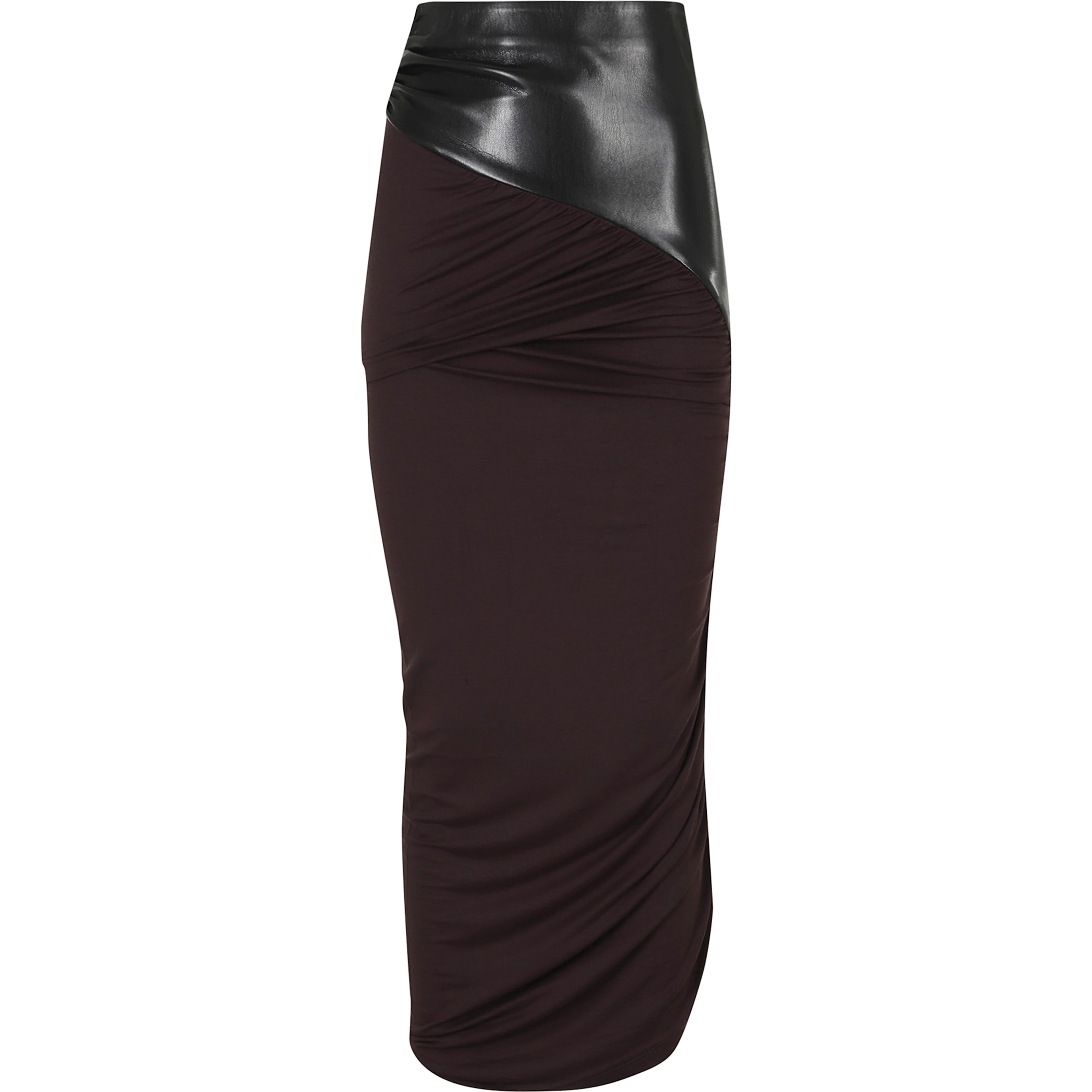 URSULA SKIRT VEGAN LEATHER DETAILED DRAPED MIDI