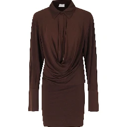 LILIA MINI DRESS DEEP V COLLAR MINI DRESS