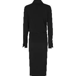 LILIA MIDI DRESS DEEP V COLLAR MIDI DRESS