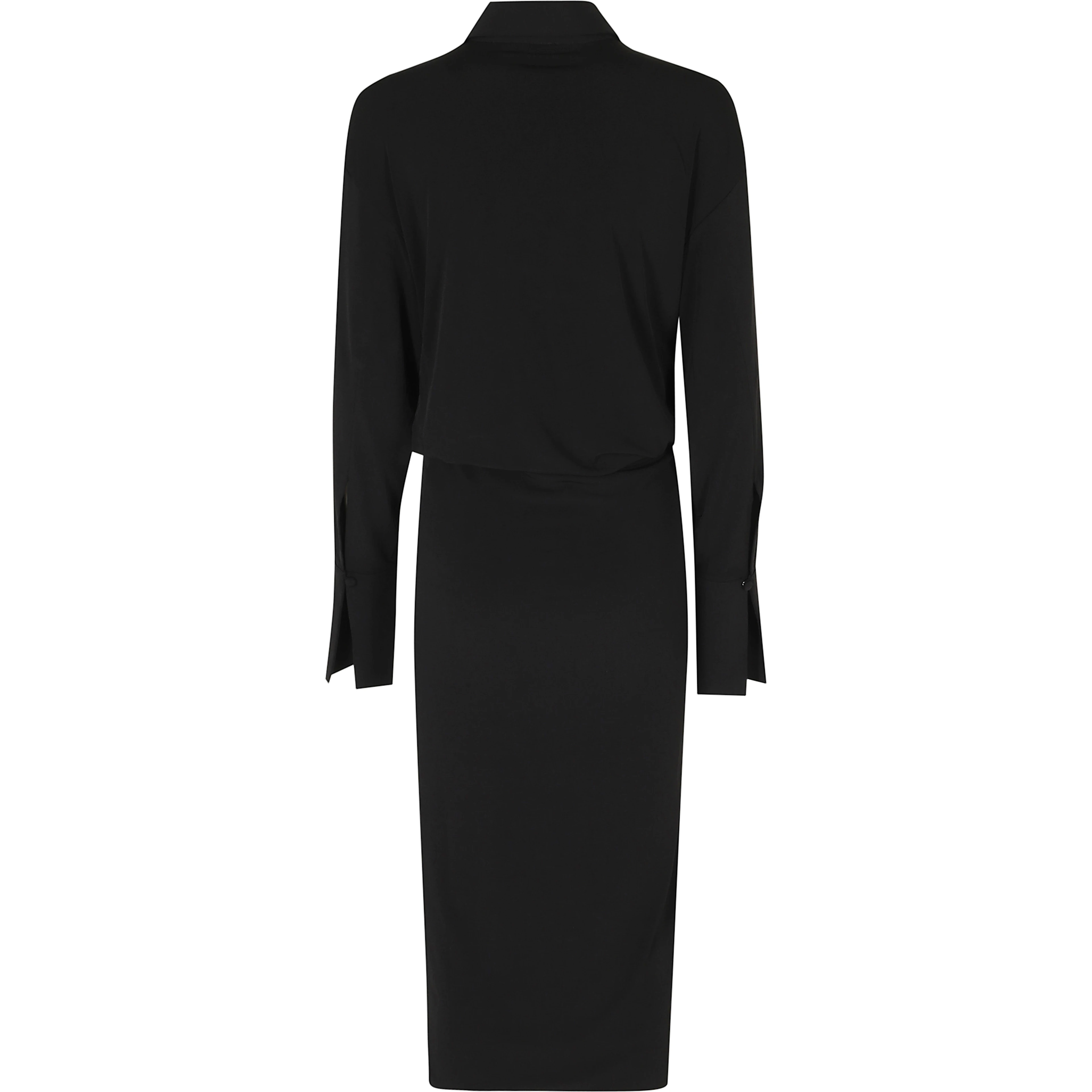 LILIA MIDI DRESS DEEP V COLLAR MIDI DRESS