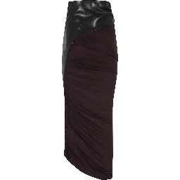 URSULA SKIRT VEGAN LEATHER DETAILED DRAPED MIDI