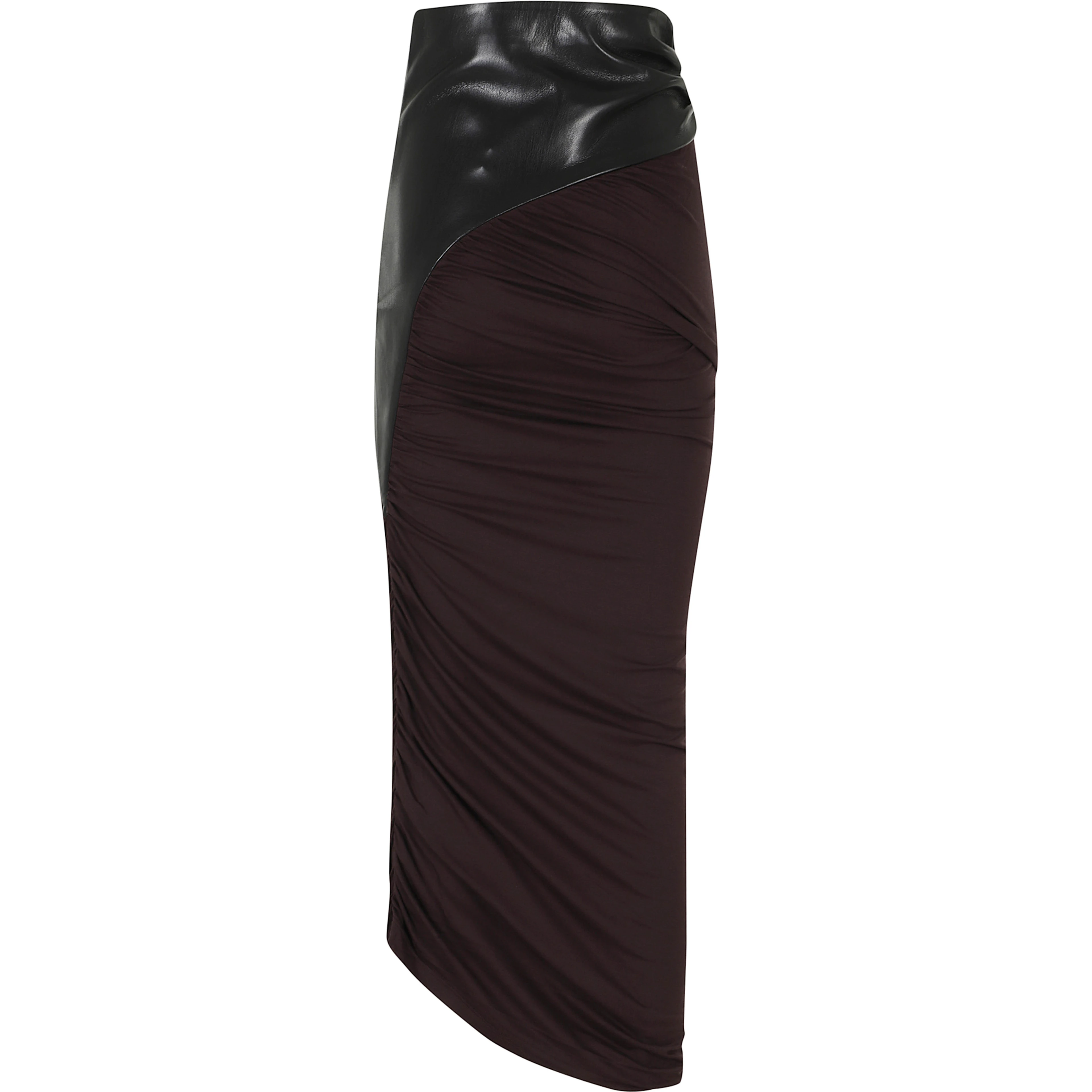 URSULA SKIRT VEGAN LEATHER DETAILED DRAPED MIDI