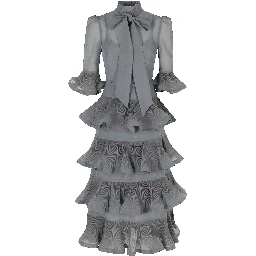 PLEATED SLEEVED MIDI DRESS