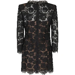BLACK LACE LONG SLEEVE MINI DRESS