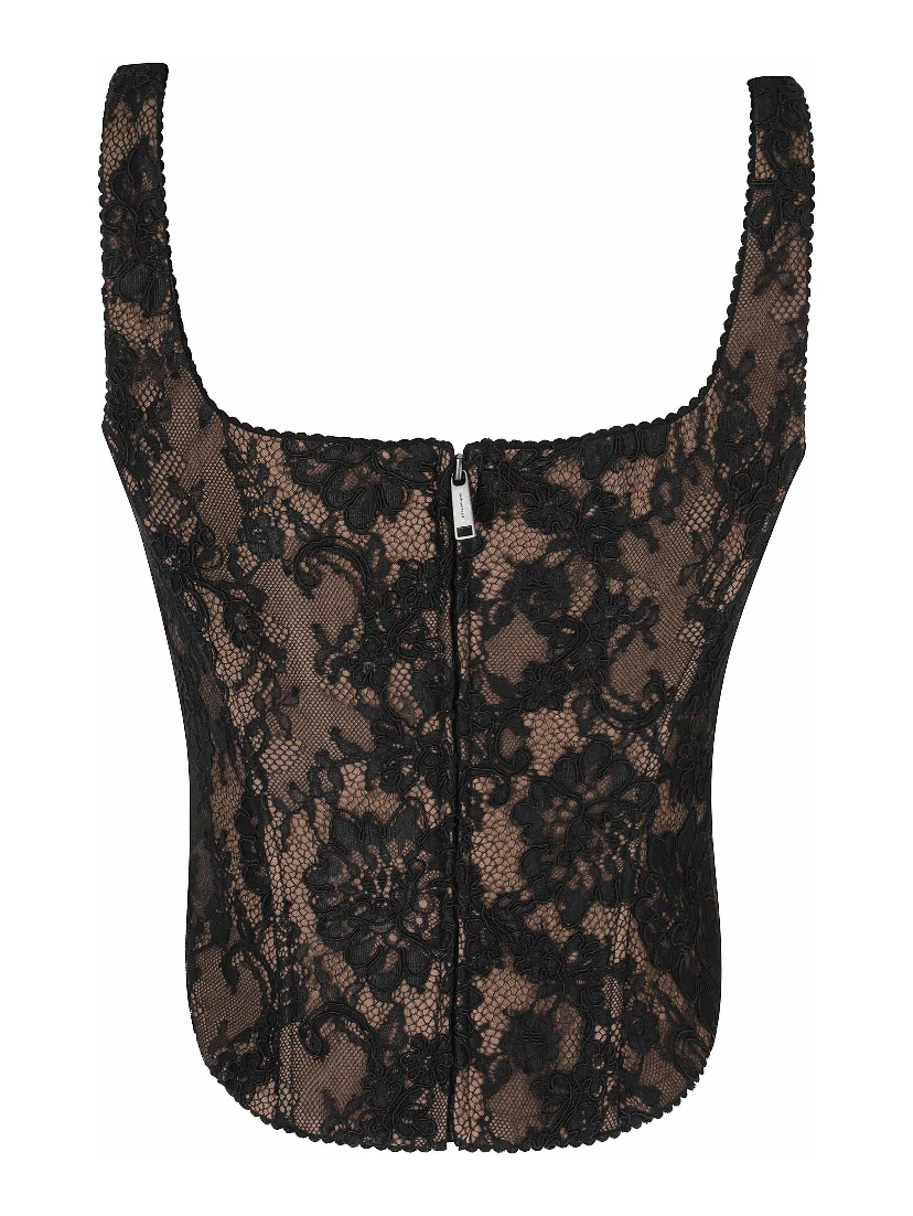 BLACK LACE CORSET TOP