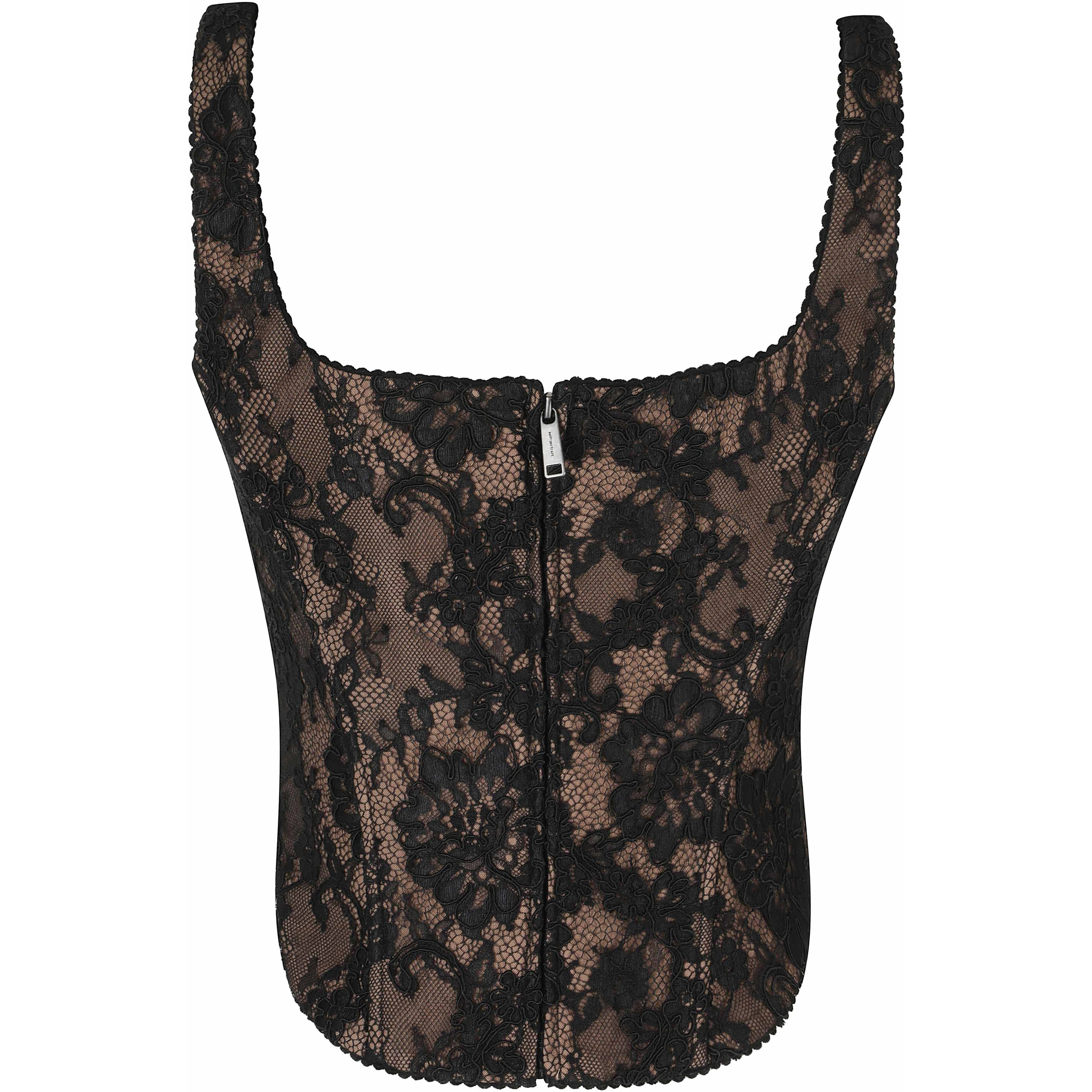 BLACK LACE CORSET TOP