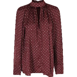 DOT SATIN BOW SHIRT