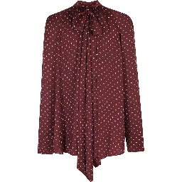 DOT SATIN BOW SHIRT