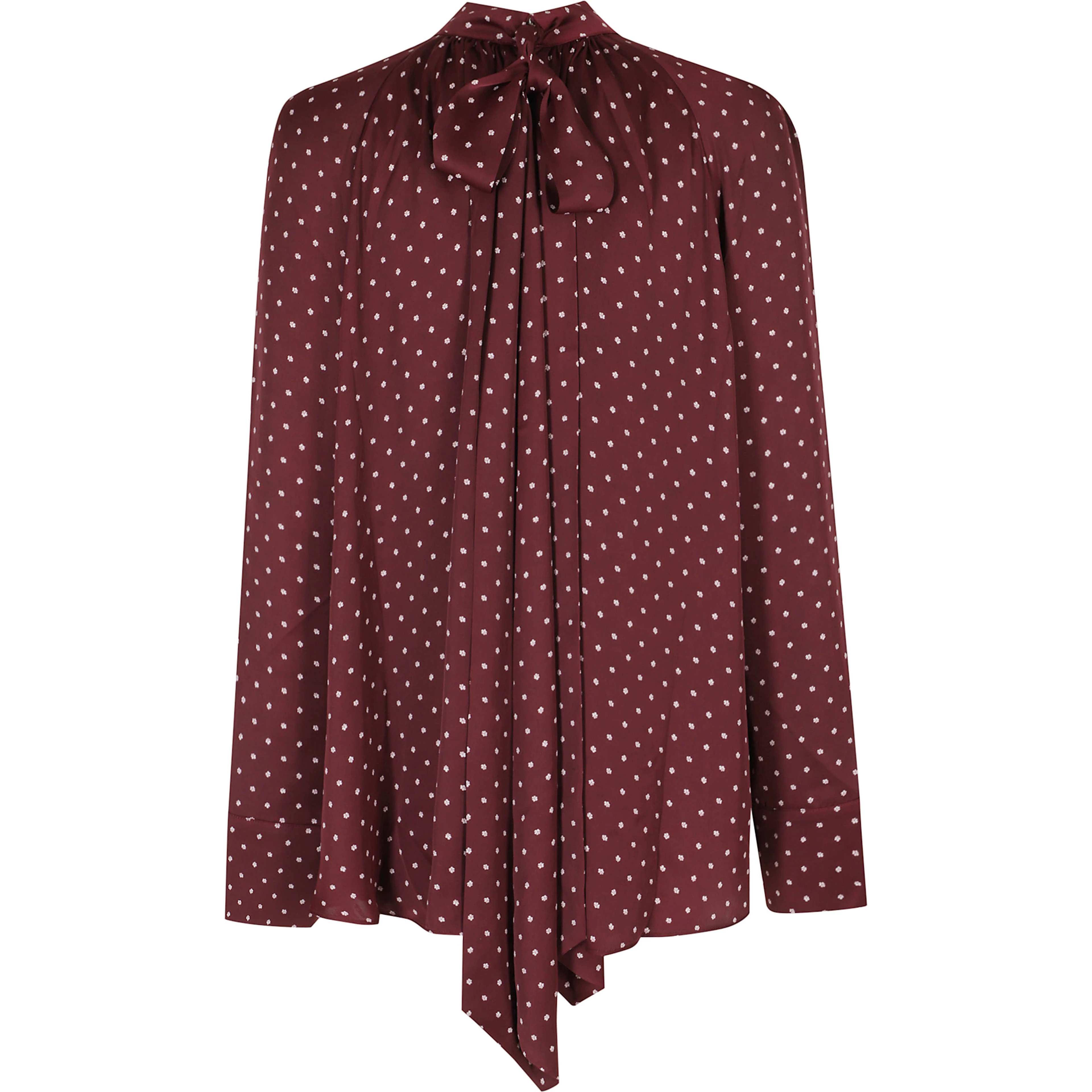 DOT SATIN BOW SHIRT