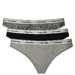 Grey Cotton Womens Thong