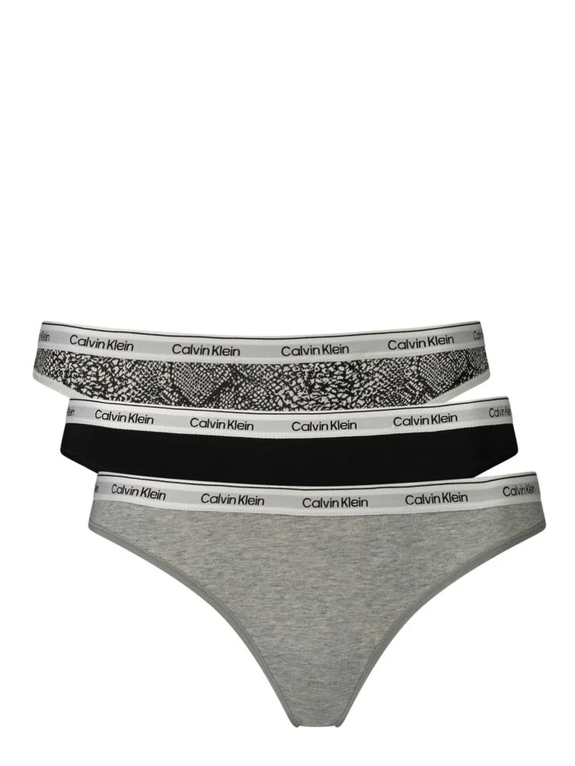 Grey Cotton Womens Thong
