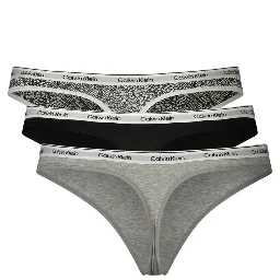 Grey Cotton Womens Thong