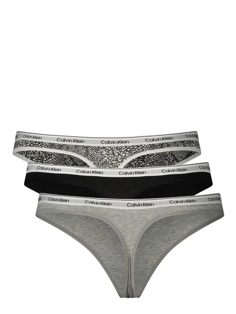 Grey Cotton Womens Thong