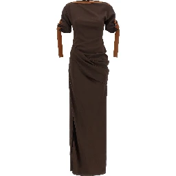 Brown Viscose Long Dress