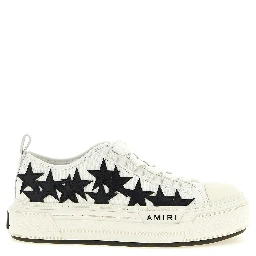 White Cotton Low Top Sneakers