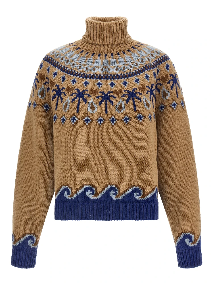 Beige Virgin Wool Cardigan