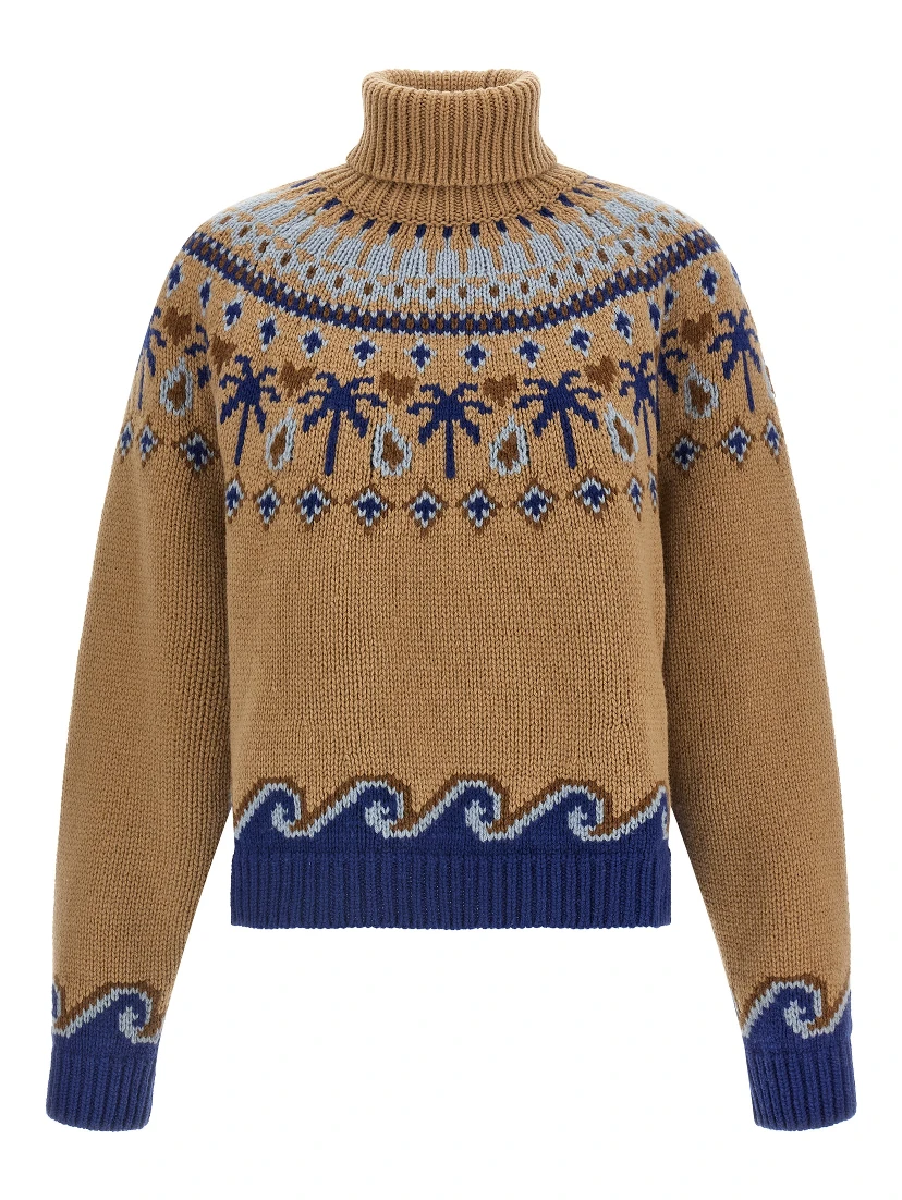 Beige Virgin Wool Cardigan