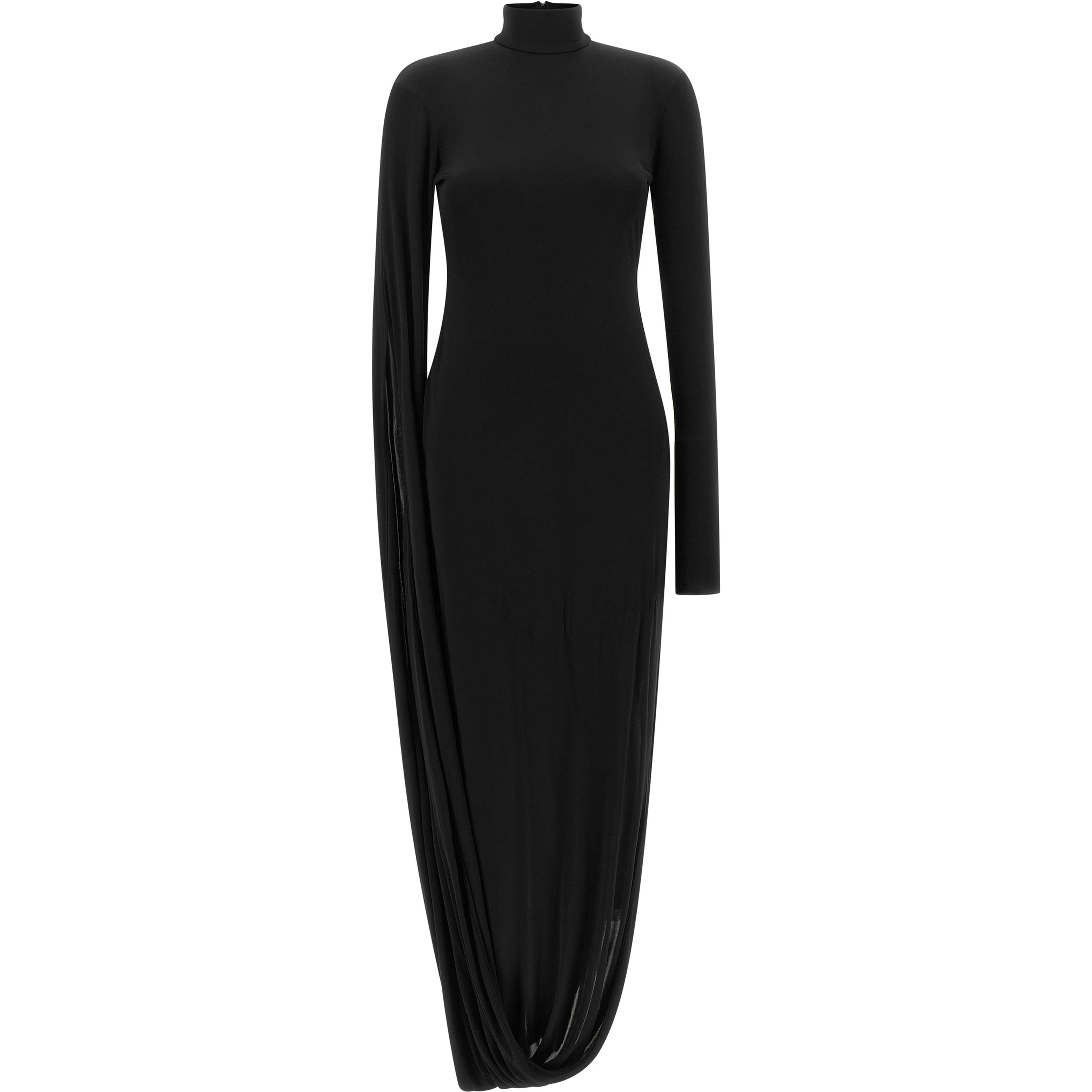Black Viscose Long Dress