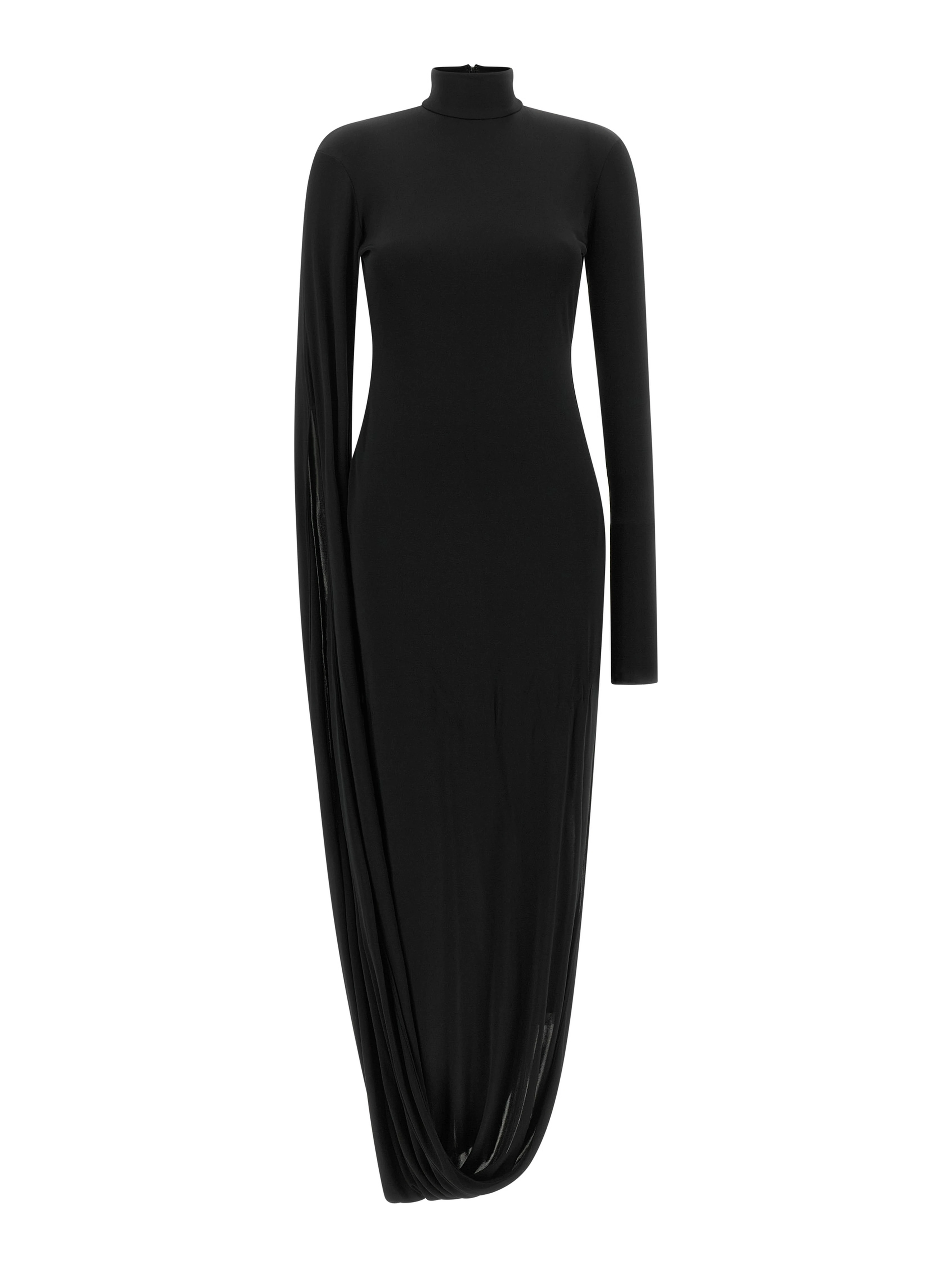 Black Viscose Long Dress