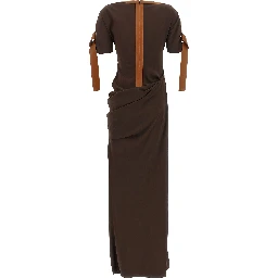 Brown Viscose Long Dress