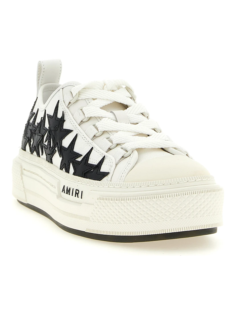 White Cotton Low Top Sneakers