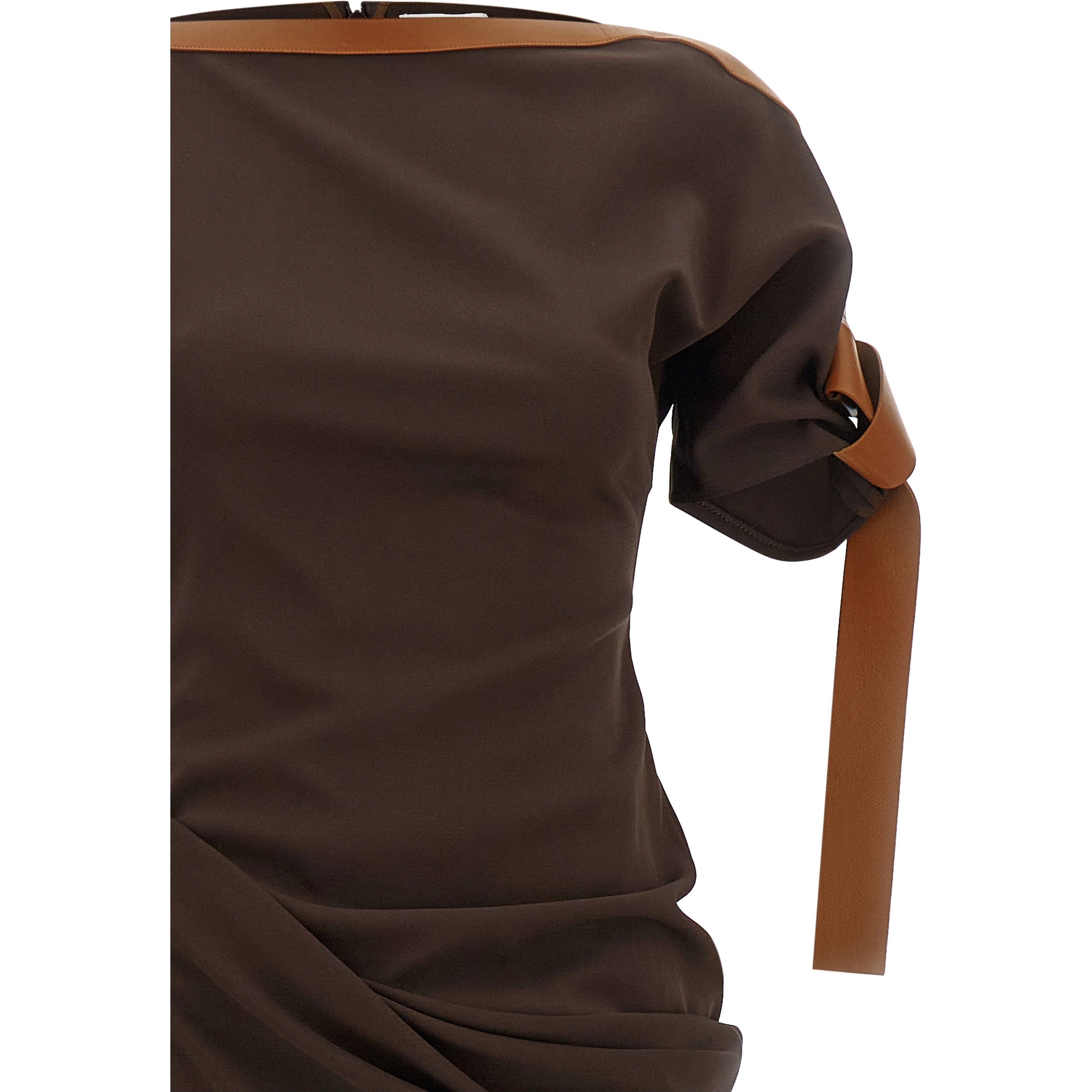 Brown Viscose Long Dress