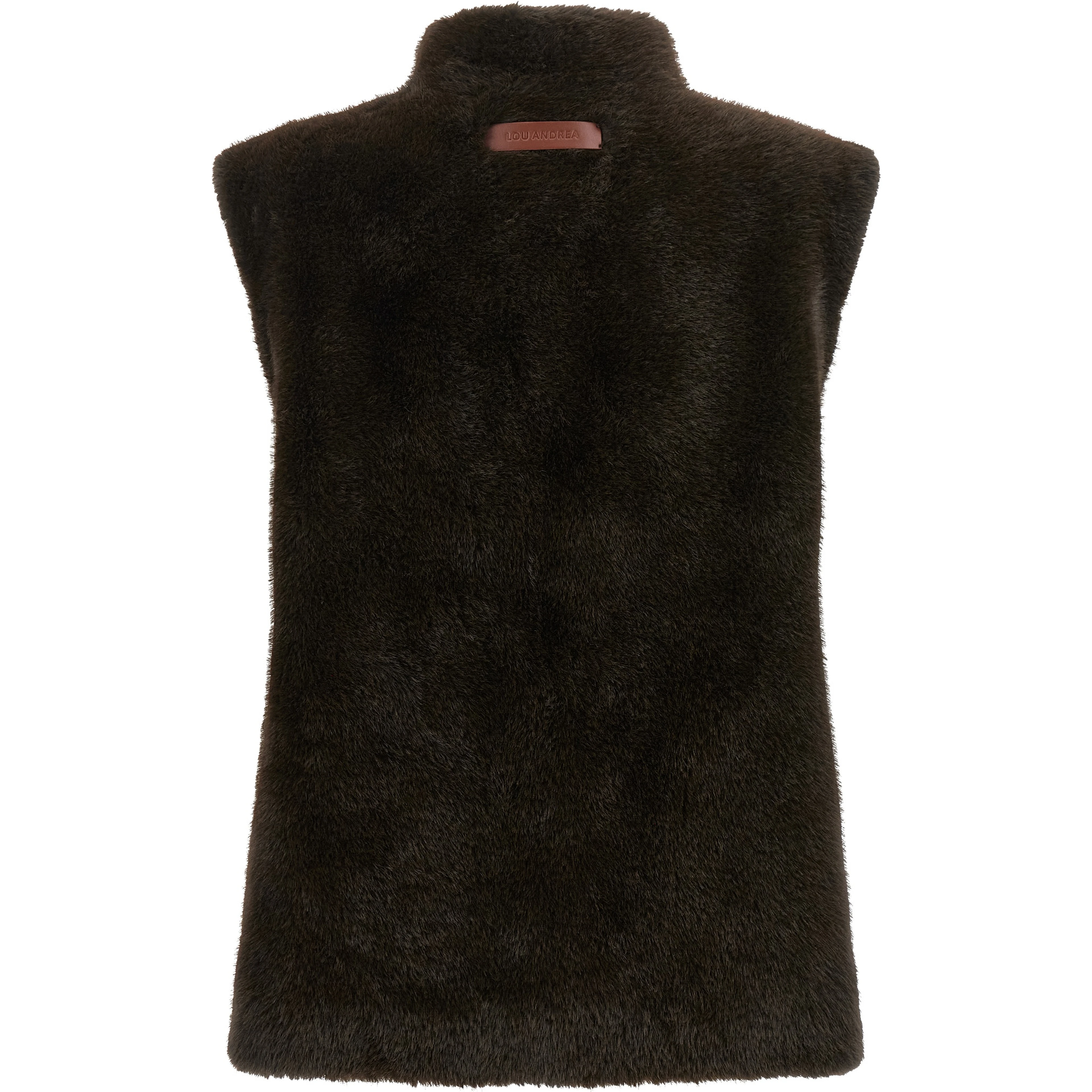 Brown Polyamide Sleeveless Jacket
